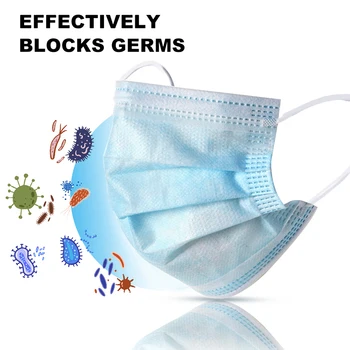 

Dropshipping Disposable Facial Protective Cover Masks 3 Layers Dustproof Mask Anti-Dust Salon Earloop Face Masks Fast delivery