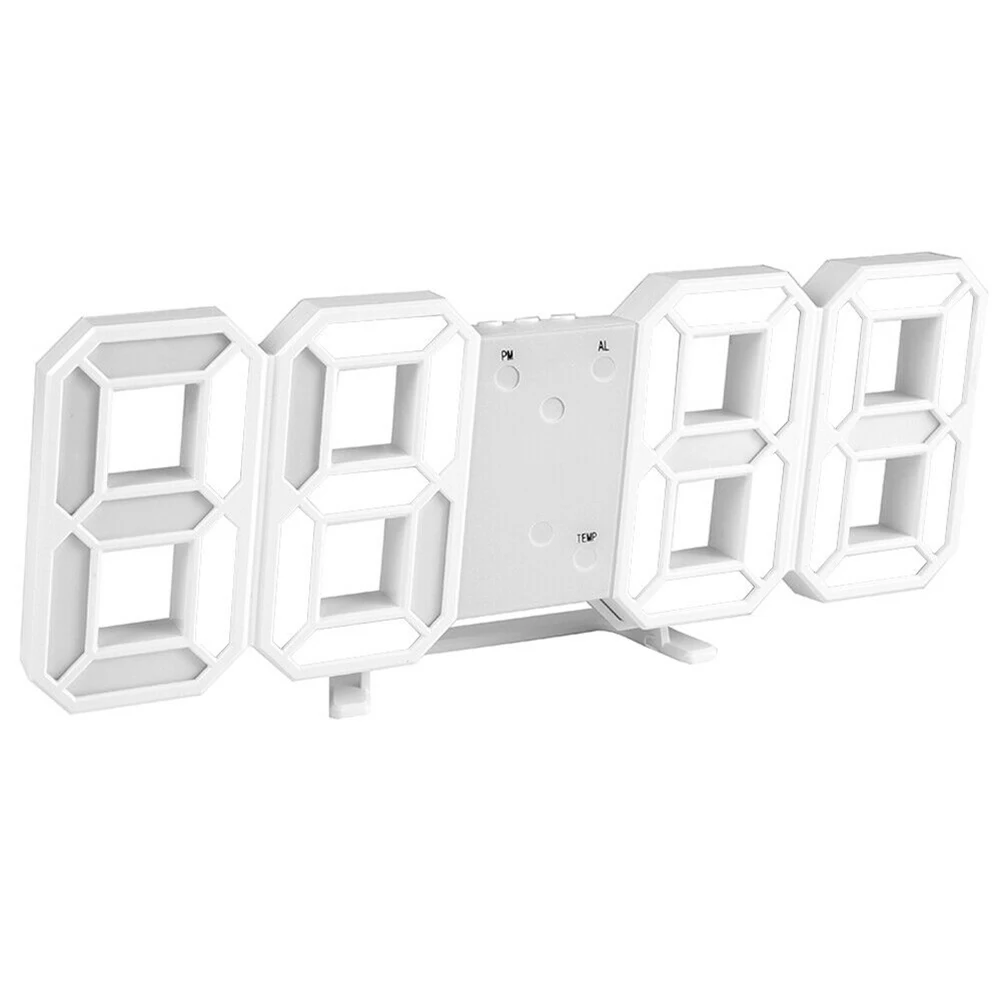 Modern 3D Table Clock LED Digital Wall Clock Home Decor Night Light Usb Powered Electronic Alarm Clock on The Wall Desk