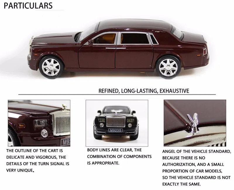 1/24 модель автомобиля Rolls-Royce Phantom удлиненный светильник из литого под давлением сплава Sixdoor модель светильник отличная игрушка-Имитация Коллекция подарков