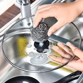 

10pcs Stainless Steel Kitchen Sponge Cleaning Scrubbers for Washing Dishes Pan Bowl Spiral Cleaning Utensil