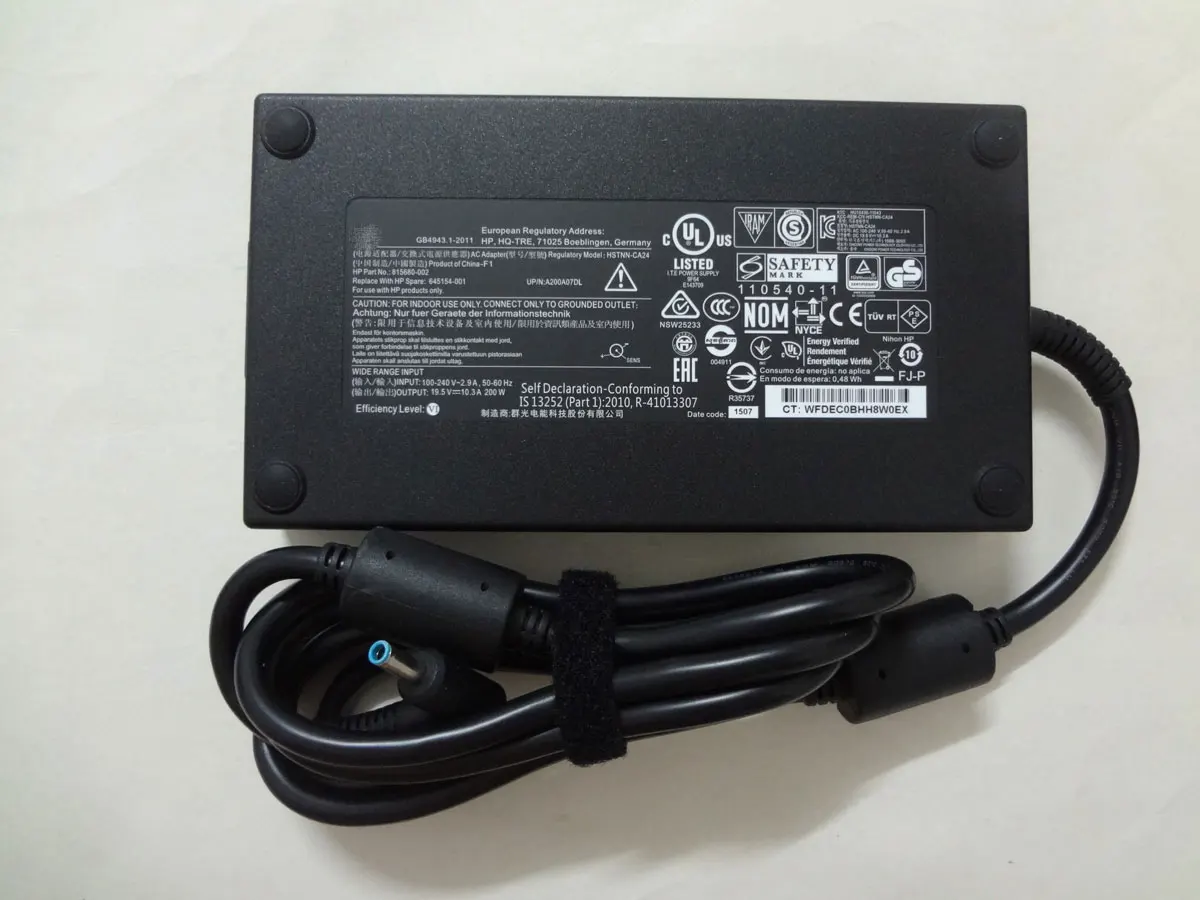 Nuovo Oem Slim 19.5V 10.3A 200W 815680-002 Adattatore Ca Con Punta Blu Per Omen By Hp Laptop Muslimoriginal Puryuan Charger