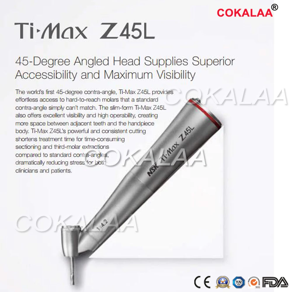 NSK локоть Ti-Max Z45L-Red-1: 4,2-168,000 об/мин-45 градусов наконечник