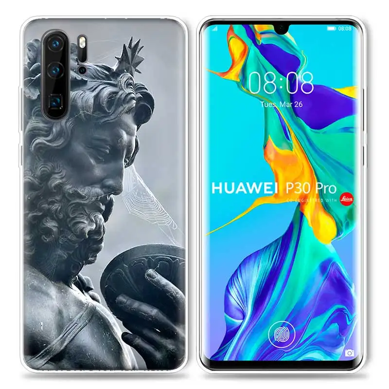Ретро винтажный Чехол с художественной статуей для huawei P20 P30 Pro P Smart Z Plus P10 P9 Lite Мягкий ТПУ силиконовый чехол для телефона