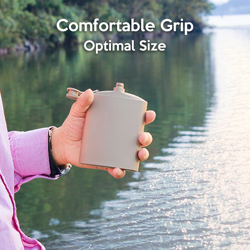 260ml Alcohol Flat Pot Mug Titanium Hip Flask Outdoor Camping Picnic Bottle Tableware Funnel Portable Pocket Flagon | Спорт и