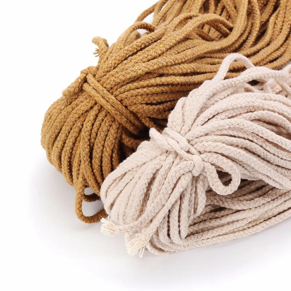 5mm Braided Cotton Cords Twisted Cord Rope DIY Craft Macrame Woven String Home Textile Accessories Craft Gift for cotton rope,macrame cord