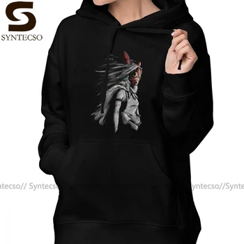 

Otaku Hoodie Mononoke Wolf Anime Tra Digital Painting Hoodies Blue Long Sleeve Hoodies Women Cotton Streetwear Pullover Hoodie