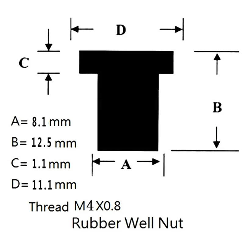 Wellnuts латунные гайки M4/5/6 резиновая WellNut метрический Мотоцикл лобового стекла автомобиля хорошо гайка