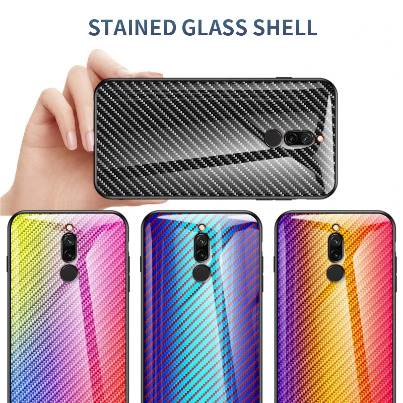 Цветной чехол из закаленного стекла для Xiao mi Red mi Note 7 5 6 8 Pro Pocophone F1 mi 8 mi A2 Lite 6X mi 9 SE 9 t, защитный чехол