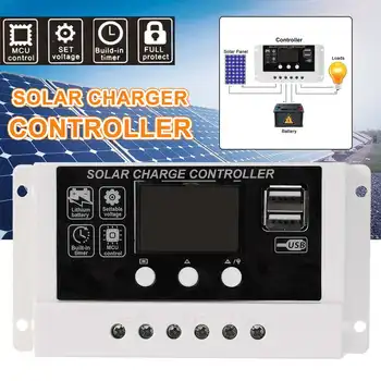 

10A /20A /30A Solar Charge Controller 12V 24V Auto PWM LCD Dual USB 5V Output Solar Cell Panel Regulator PV Home Battery Charger