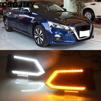 

2PCS LED Daytime Running Light Waterproof Car LED DRL fog Lamp with Turn Signal style Relay For Nissan Altima Teana 2019 2020