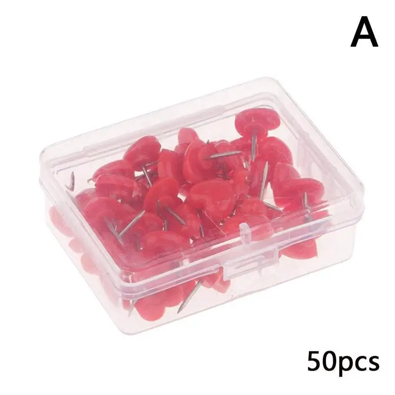 50pcs/set Love Shape Pushpin Boxed Plastic Quality Cork Board Security Color Pushpin Office School Accessories Supplies - Цвет: A