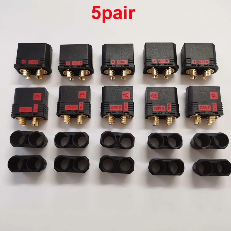 Hot Products! 5Pairs Heavy Duty Anti-Spark Battery Connector Gold-plated Large Power Plug Male Female w/ Sheath Housing for RC Car Model Drone