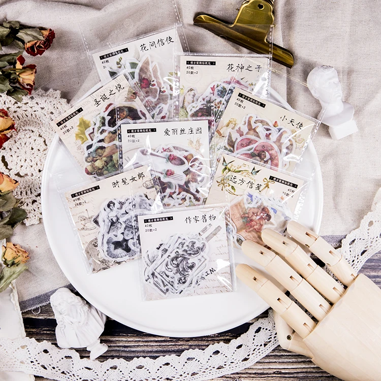 

Vintage Flowers Plants Letter Xmas Bullet Journal Paper Decorative Diary Retro Label Stickers Scrapbooking Flakes Stationery