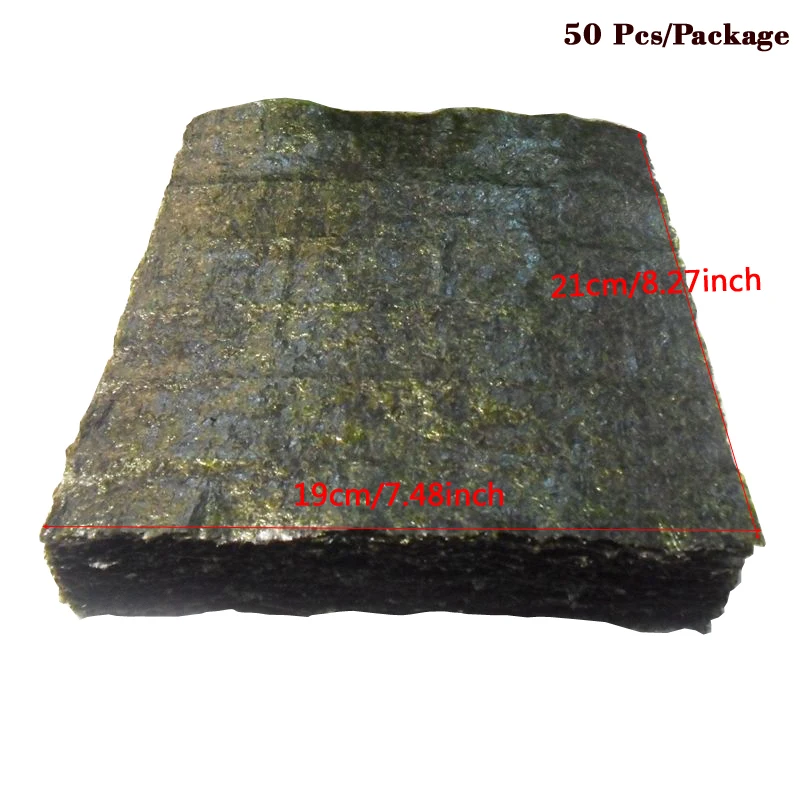 21x19cm 50pcs 50-100 шт суши нори морские водоросли Фабрика AAA Качество, темно-зеленый вторичный выпечки Нори Суши algues, лучшие продажи суши - Цвет: 21x19cm 50pcs
