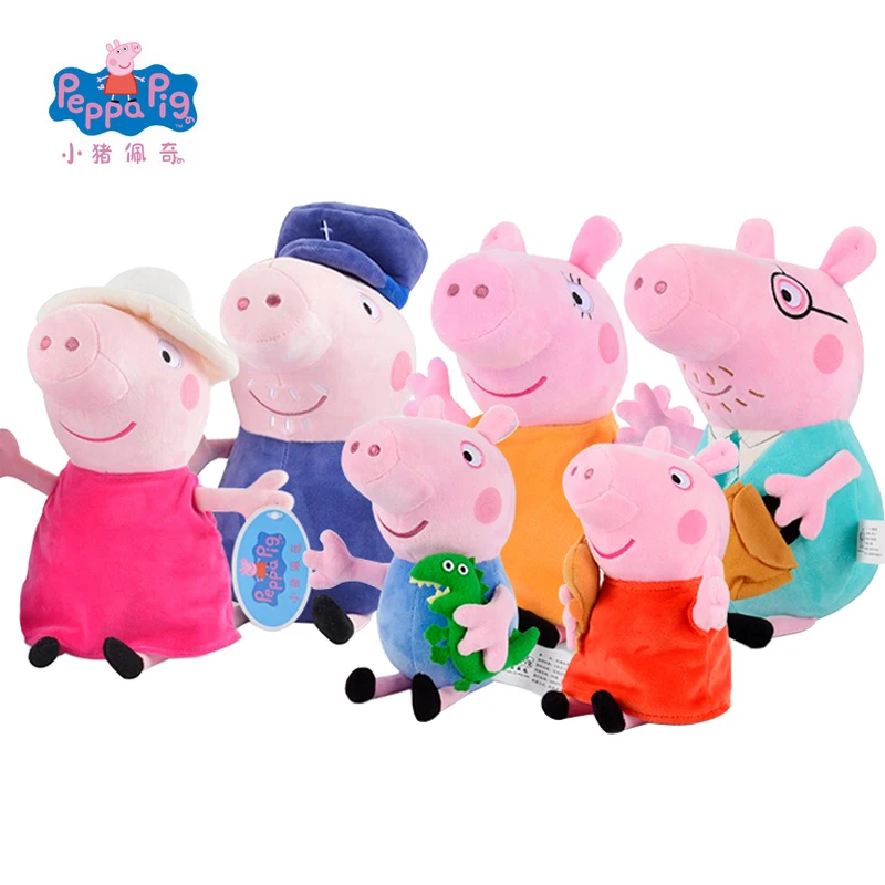Подлинная Peppa Свинья 19/30 см Плюшевые игрушки Geoger Семья кукол куклы классические