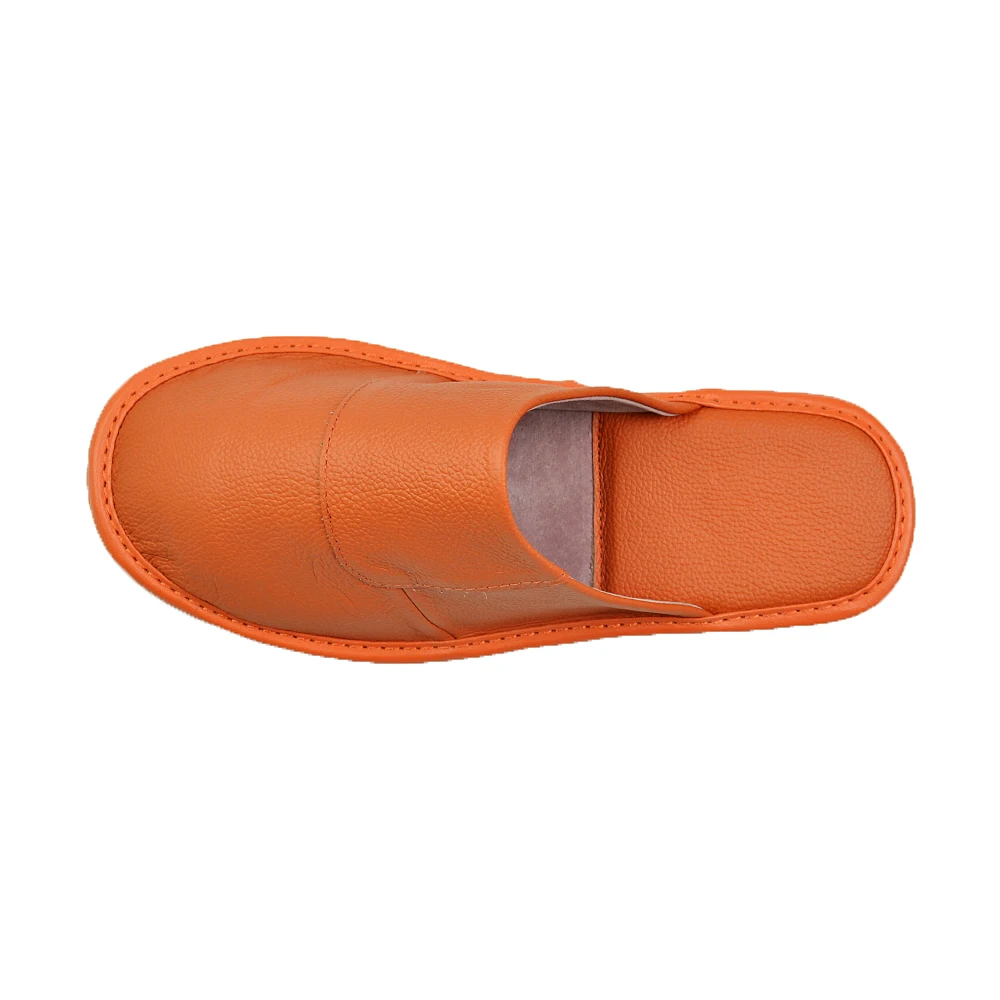 Genuine Cow Leather slippers couple indoor non-slip men women home fashion casual single shoes PVC soft soles spring summer 508