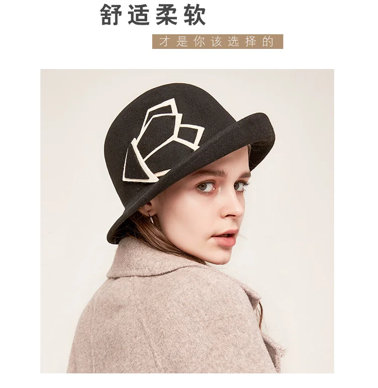 Autumn and Winter Mum Felt Hats Party Formal Fedora Hat Cap Woman Wool Hats