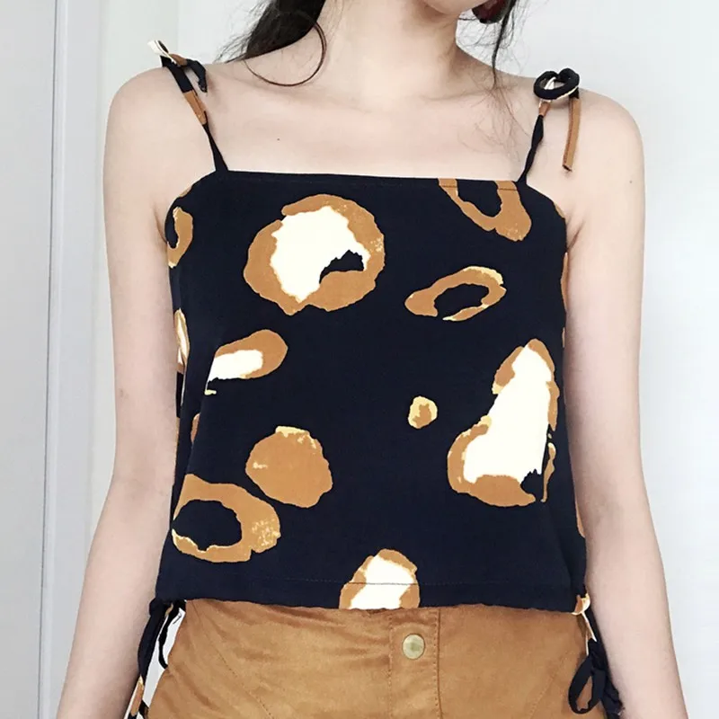 Женская сексуальная LEPARD Boho печать Холтер жилет Летняя Сексуальная майка без рукавов Топы повседневные женские с круглым вырезом тонкий жилет Блузка Blusa Mujer