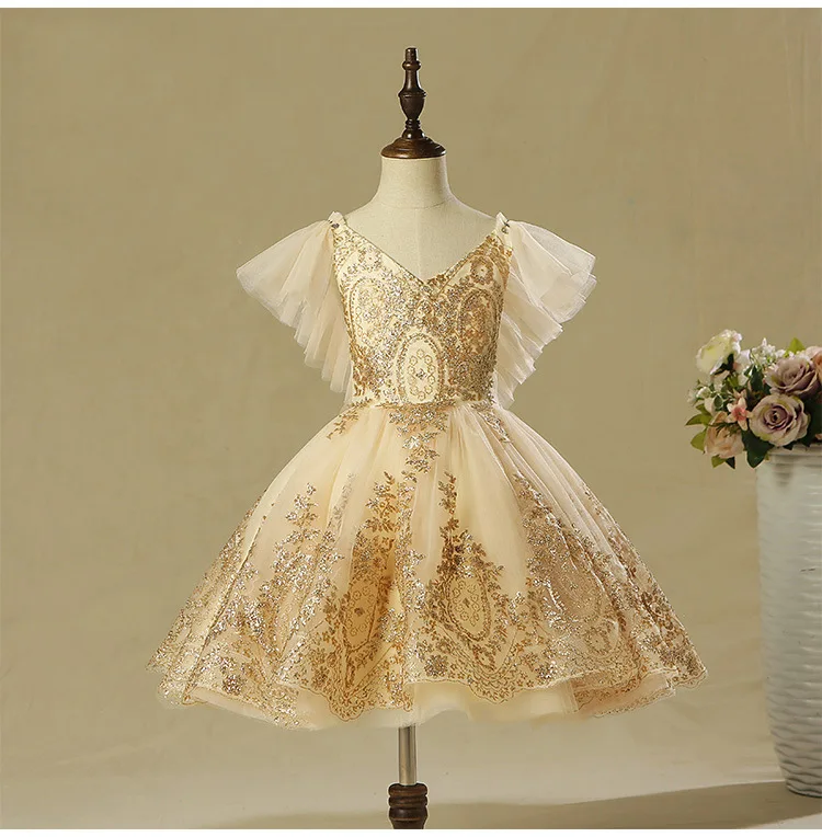 golden dress for baby girl