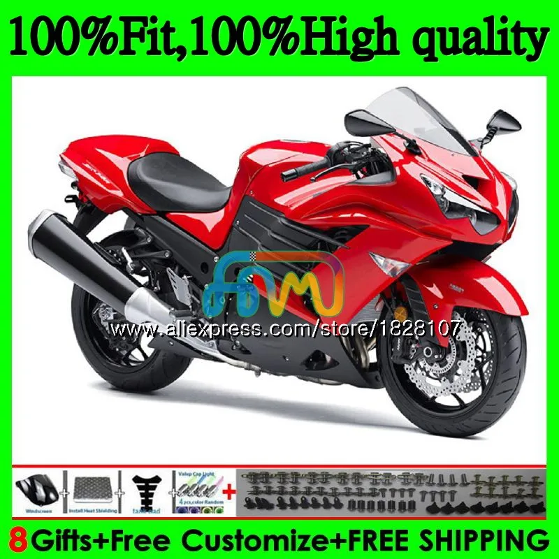 Инъекции для KAWASAKI ZX 14R ZX14R 06 07 08 глянцевый красный 09 10 11 21BS. 37 ZZR1400 ZX-14R 2006 2007 2008 2009 2010 2011 обтекатель