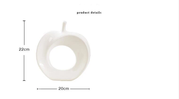 Simple Modern Hollow Apple Ornaments Ceramic Crafts Decoration TV Cabinet Window Accessories Artwork Home Livingroom Furnihsing