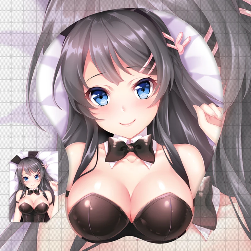 Аниме Реквизит для косплея Rascal Not Dream of Bunny Girl Senpai Sakurajima Mai 3D коврик для мыши для игры на груди мягкая подставка под запястье подарок