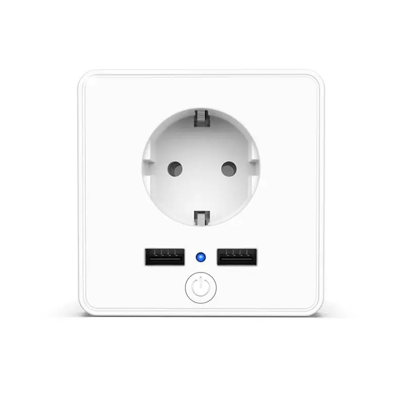 Black Wifi умная настенная розетка ЕС с 2 портами usb 10A управление переключателем таймера выход Голосовое управление работает с Alexa Google App Smart Life - Тип: Black