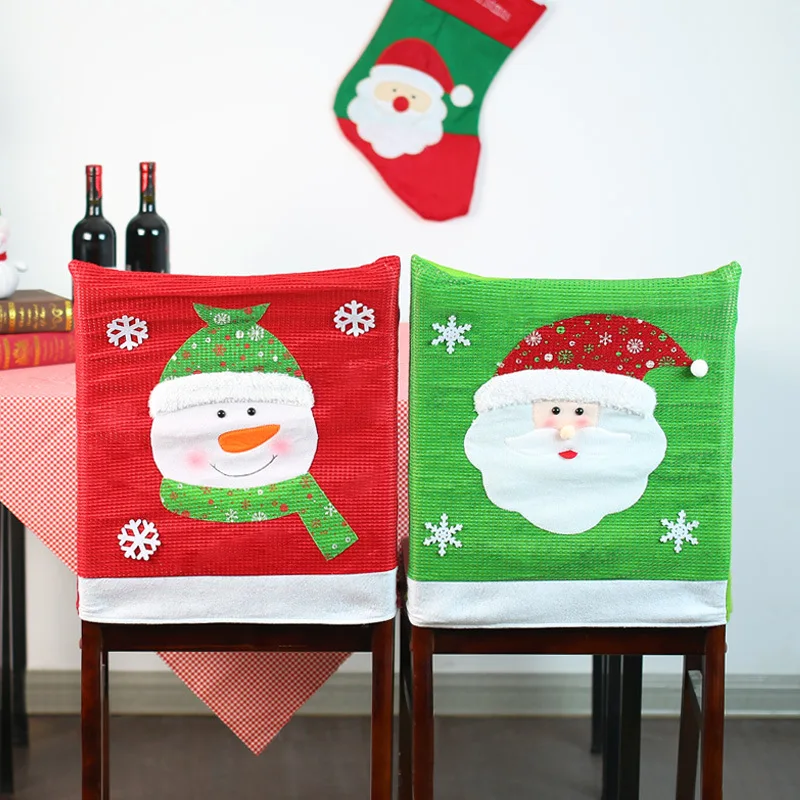 Three-dimensional Pattern Santa Claus Christmas Table Decoration Snowman Christmas Chair Cover ForDecoration New