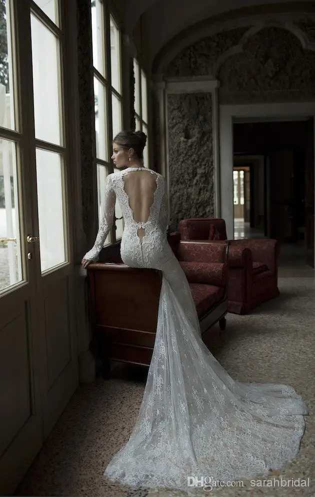 Свадебное платье vestido de noiva с глубоким v-образным вырезом сексуальное с открытой спиной модное романтическое Casamento с длинным рукавом Кружевное Свадебное платье на заказ