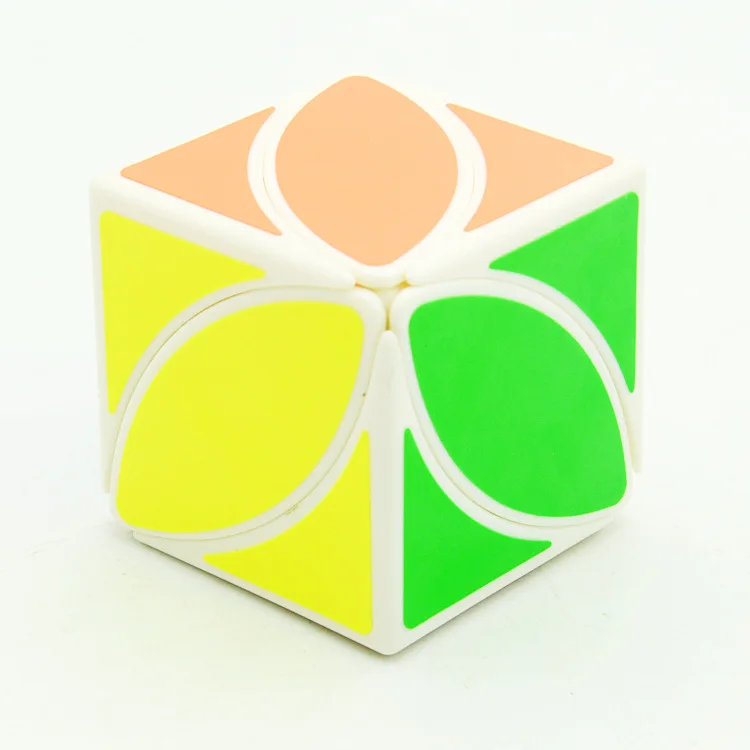 QiYi три в виде четырехлистного клевера тисненый кубики 3x3 волшебный куб, странная-shape форме, благодаря чему создается ощущение невесомости с 3x3x3 Волшебные кубики Скорость-Профессиональный Кубик Рубика от головоломки игрушки Детский подарок - Цвет: stickers cubes