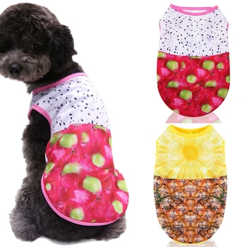 

Cute Pet Dog Clothes For Small Dogs Pineapple Printed Puppy Cat Cotton T-shirt Vest Summer Pet Clothing Chihuahua Pug Shirts