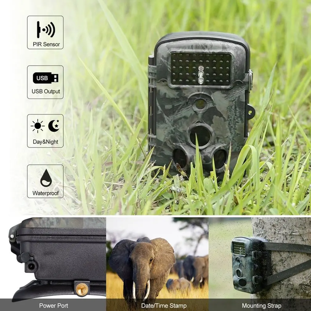 Горячая игра камера для слежения на охоте 12MP 1080P HD 120 широкоугольный, Инфракрасный ночного видения 42 шт. ИК светодиоды 2,4 дюймов камера с ЖК-экраном RD1000