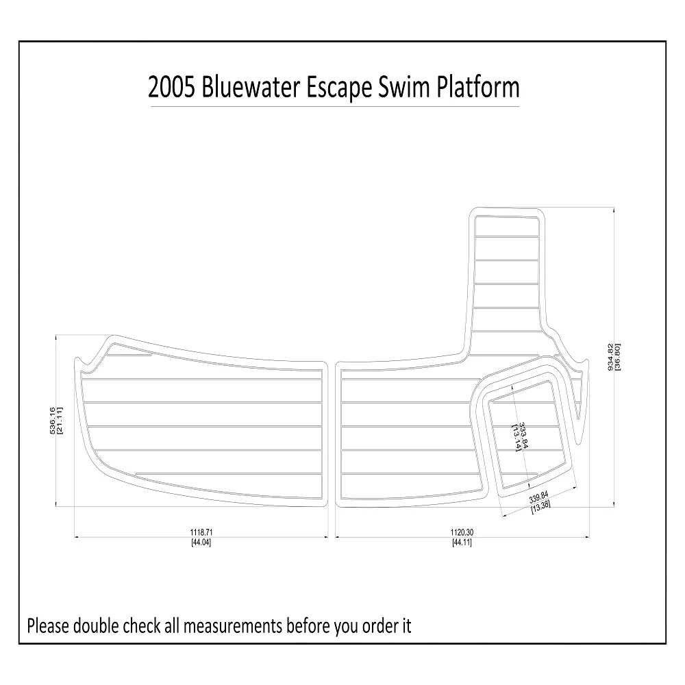 

2005 Bluewater Escape Swim Platform Boat EVA Faux Foam Teak Deck Floor Pad