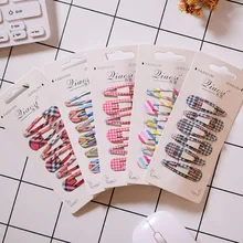 B0861 японские корейские девушки сердце розовый плед BB клип весна зажим выпечки Лаки заколки лесной дом взрыва клип Детские волосы