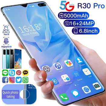

Full screen R30 Pro 6.8 Inch Smartphone 16+32MP 5000mAh 8core 128/256GB Global Version Wholesale 4G Snapdragon 855 Free Shipping