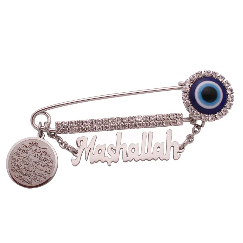 MUSLIM ISLAM QURAN Allah Four Qul Surahs Turkish Evil Eye Silver Color
