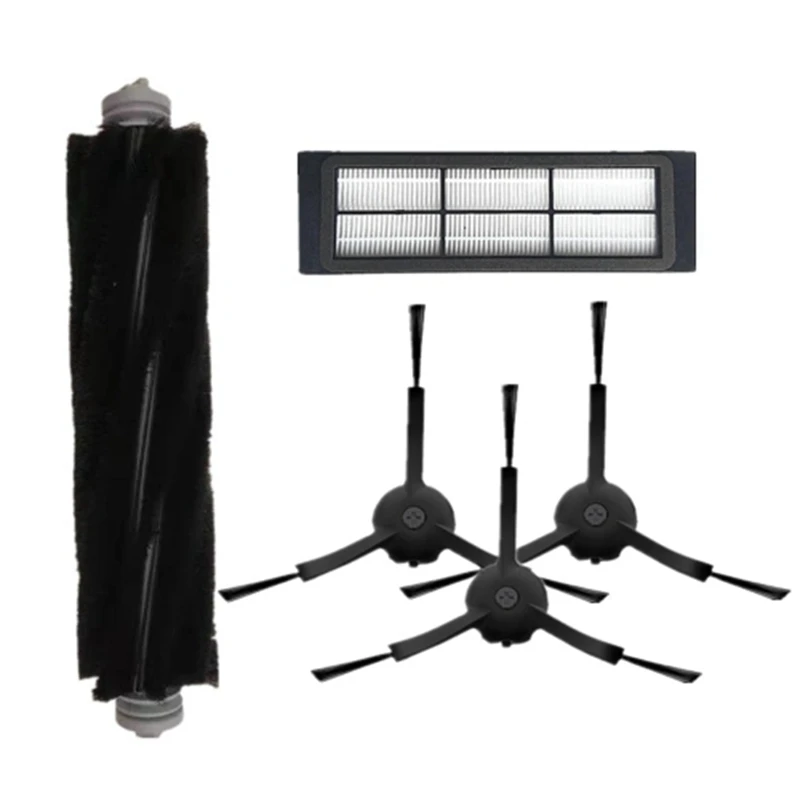 

5PCS Main Brush Side Brushes HEPA Filter Cleaning Tool Replacements for Roborock Vacuum Cleaner