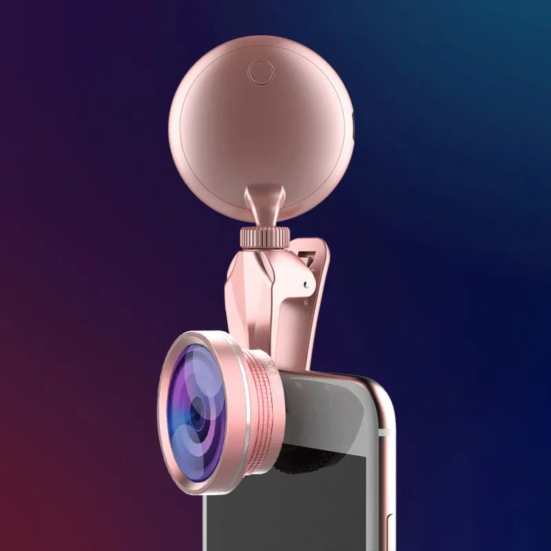 Mobile Phone Lens Fill Light for Rk19S Wide-Angle Macro Mobile Phone Special Beauty Effect Lens With Fill Light