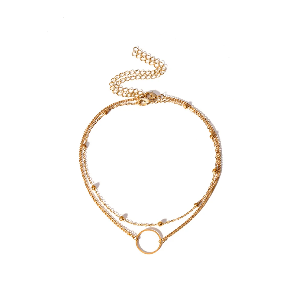 Women Fashion Simple and Generous Geometric Neck Chain Multilayer Necklace Jewelry Accessories Gift Vintage wholesale | Украшения и