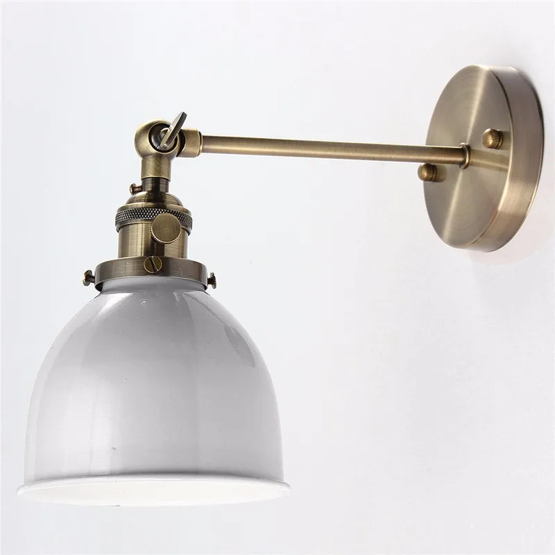 Белый E27 Modern Wall Lamp Vintage Loft Wall Light Edison Bulb Plated Iron Retro Industrials Home Lighting Bedside Lamp 110-240V - Цвет корпуса: Белый
