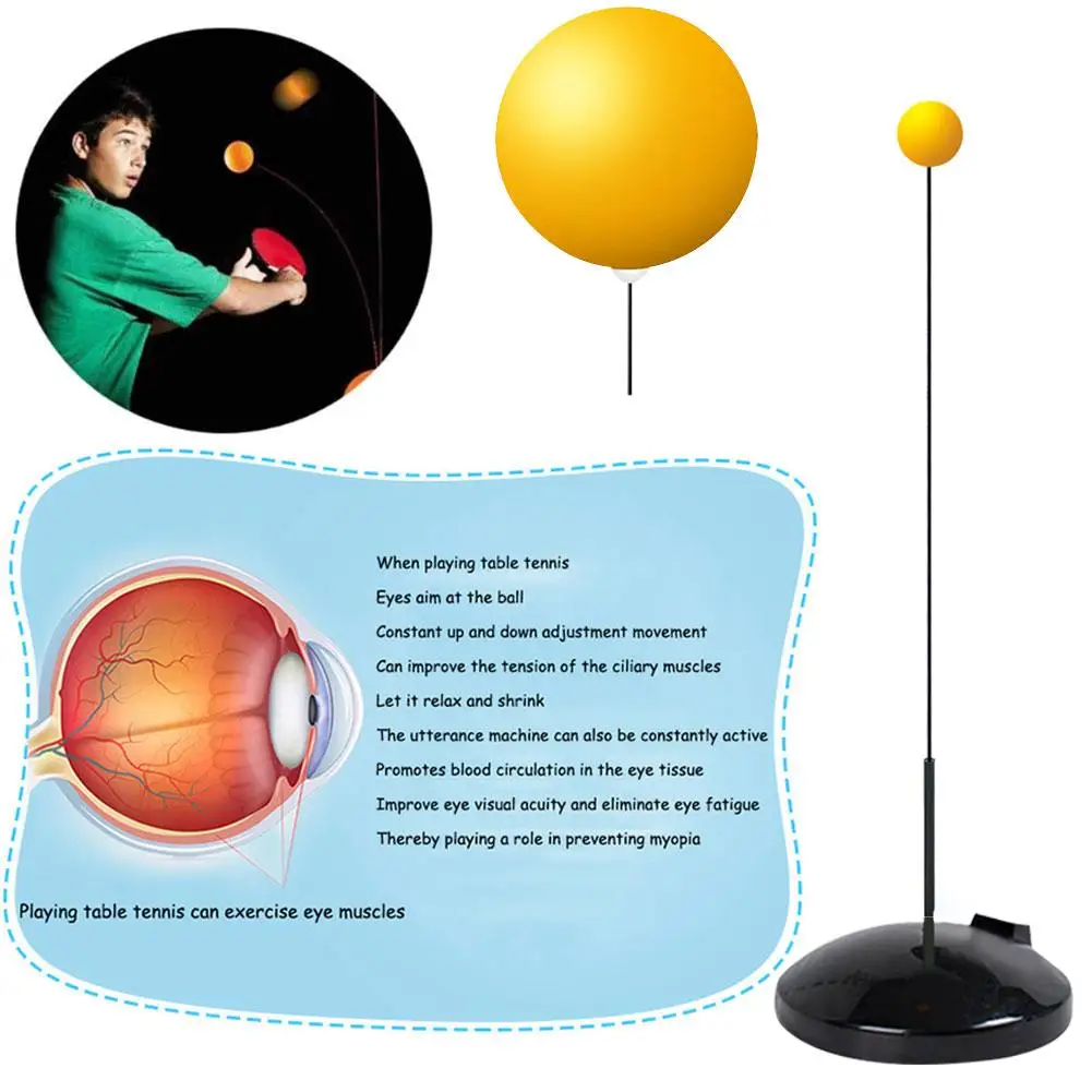 Портативный набор для настольного тенниса, тренажер с эластичным валом для пинг-понга, тренировочная машина, набор упражнений, зрение для