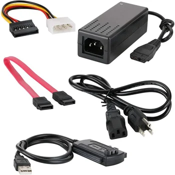 

SATA/PATA/IDE Drive to USB 2.0 Adapter Converter Cable for Hard Drive Disk HDD 2.5" 3.5" With External AC Power Adapter