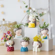 Настольная садовая домашняя декорация горшок для досок милый цветочный горшок для девочек Настольная Ваза для дома и офиса аксессуары горшок для карликового дерева