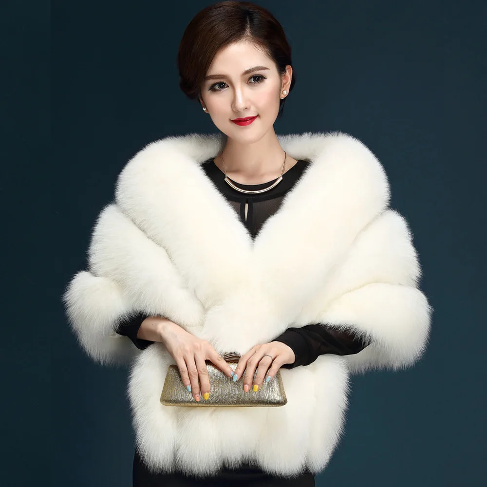 

Winter Warm Faux Fur Coat Women Round Neck Half Sleeve Waistcoat CloakChic Elegant Women'S Faux Jacket Fashion Outwear