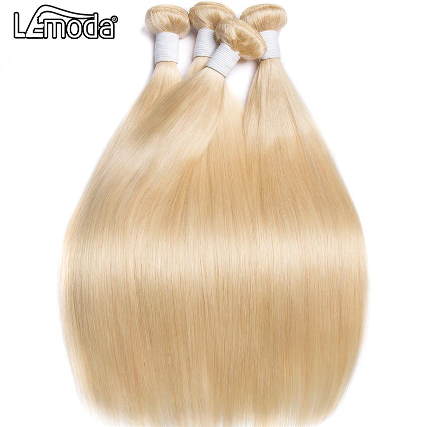 613 Blonde Bundles Brazilian Hair Straight Bundles 1/3/4 Bundle Deals Human Hair For Woman Remy Extensions Lemoda