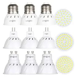 E27 MR16 GU10 LED Diode Lamp Ampoule LED Spotlight Bulb AC 220V 36 54 72 LEDs SMD 2835 Chip High Lumen No Flicker 4W 6W 8W