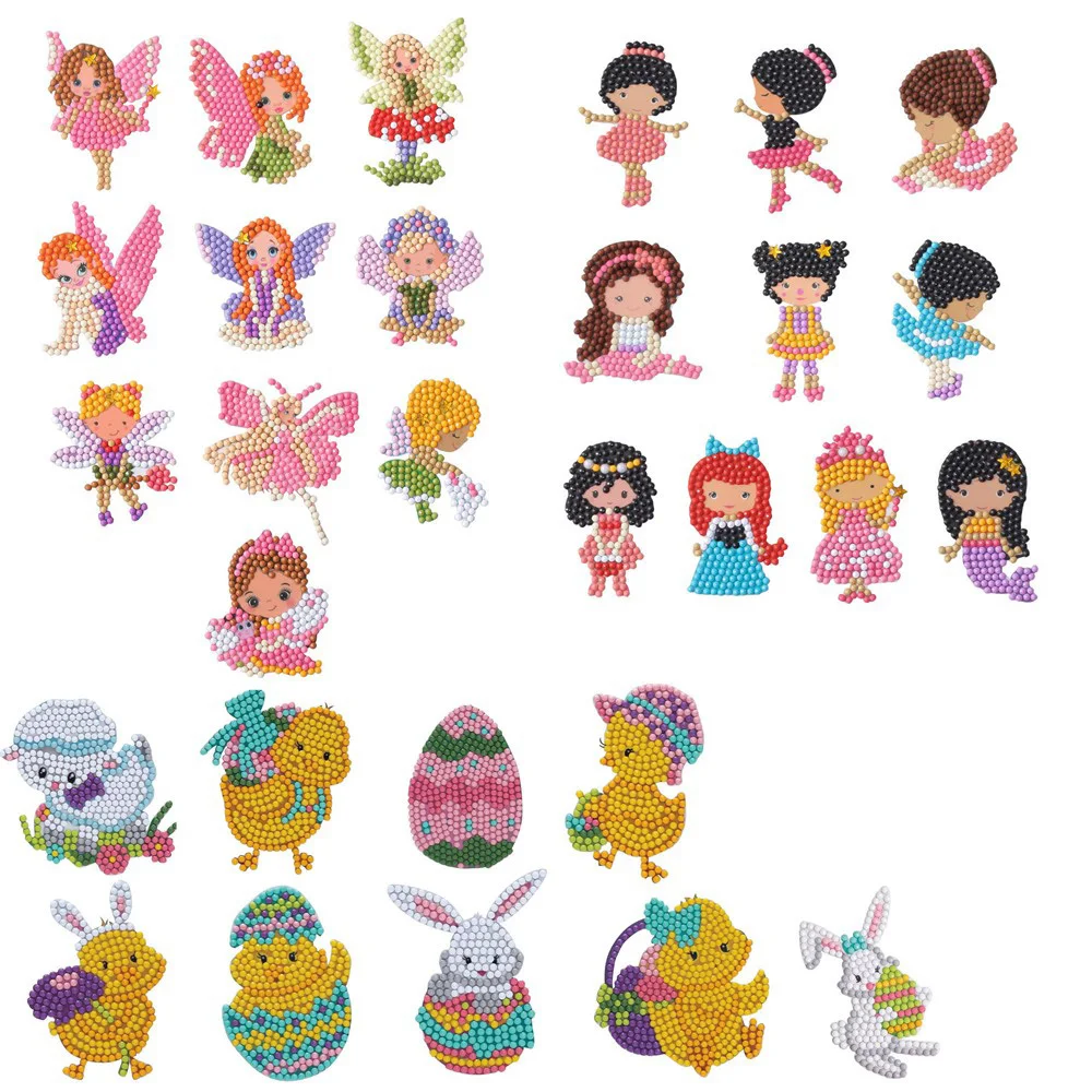 

Easy Diamond Painting Kits for Kids 5D DIY Diamond Kits Paint by Numbers Handmade Sticker Arts and Crafts for Children