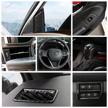 

Lapetus Interior Refit Kit Pillar A Speaker / Steering Wheel Decoration Cover Trim For Toyota Avalon 2019 2020 Carbon Fiber Look