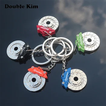 

Creative Brake Disc Wheel Caliper KeyChain Car Disc Brake Key Chain Stainless Steel Men and Women Waist Key Ring Chain Pendant