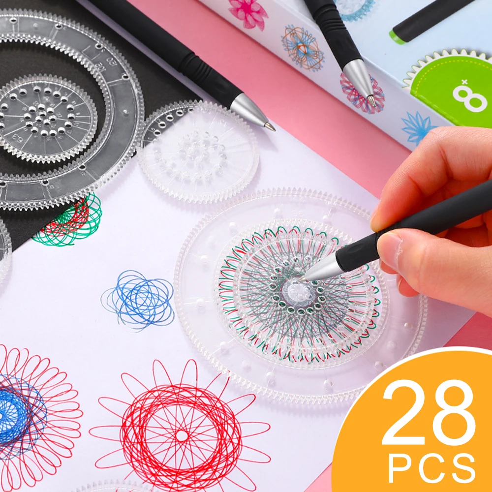 

Spirograph Drawing Toy Set Multi-function Painting Puzzle Geometric Ruler Drafting Students Children Learning Art Tool Xmas Gift